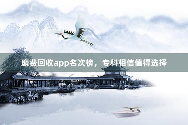 糜费回收app名次榜，专科相信值得选择