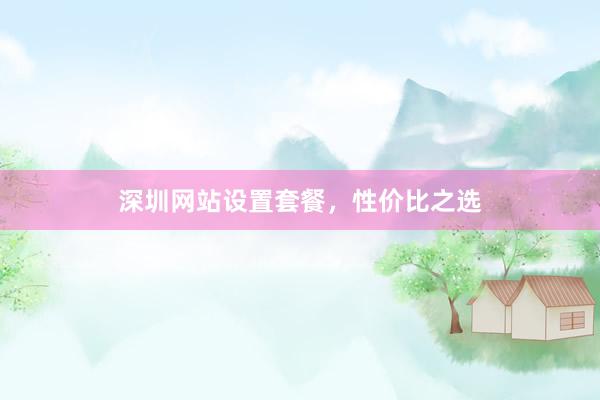 深圳网站设置套餐，性价比之选