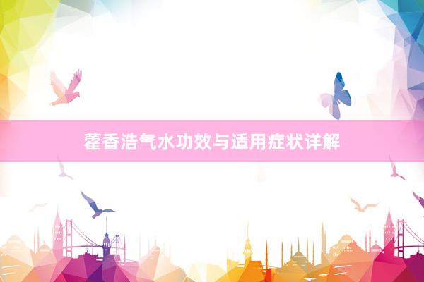 藿香浩气水功效与适用症状详解